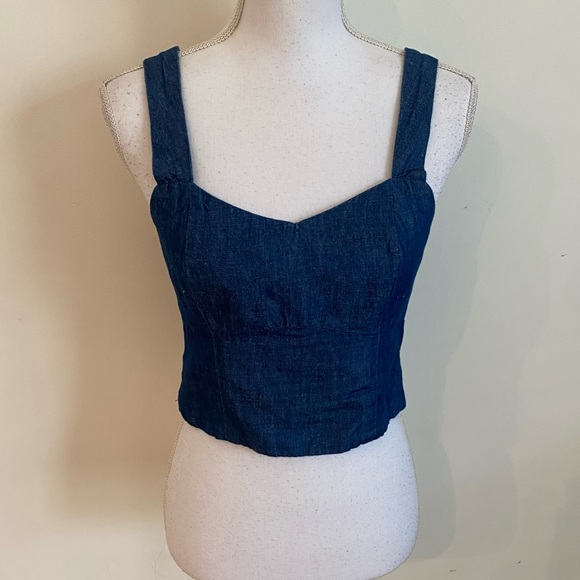 Zara Tops - Zara Blue Denim Crop Top Size Small